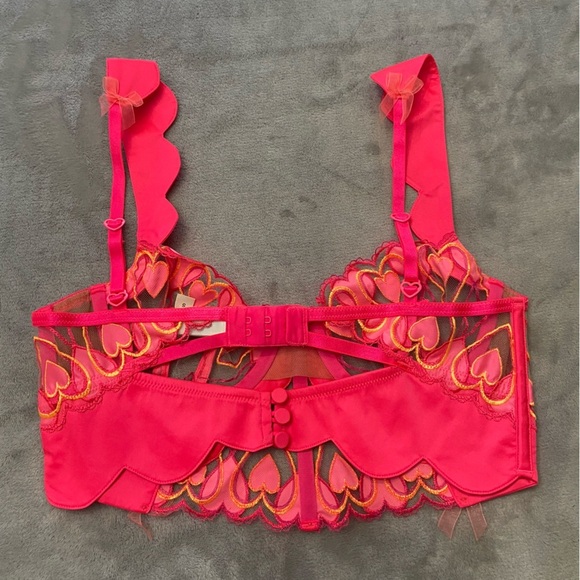 New! For love as lemons graphic hearts bustier bra pink 10124 - Picture 9 of 11